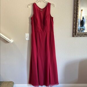 Red Sleeveless A-line Maxi Dress for Weddings